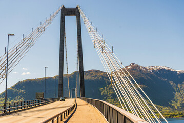 Fototapeta premium northern norway:a bridge on the road from Trondheim to Saebo