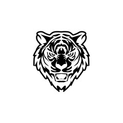 The tiger icon is black on a white background.
