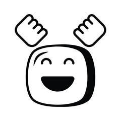 Enthusiastic emoji icon, happy face vector design