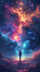 Obraz premium galaxy of Haze, Minimalist cartoon style