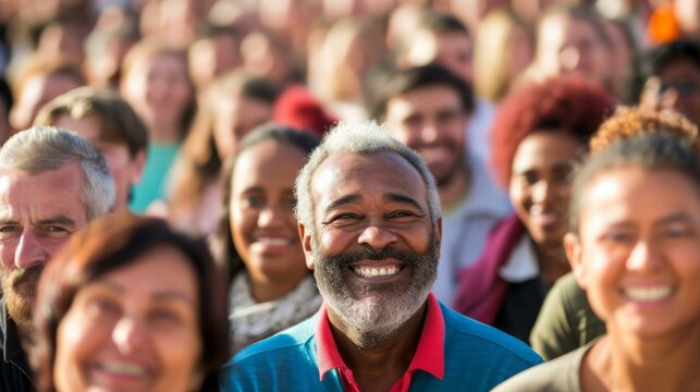 Happy Crowd of People of Different Nationalities
