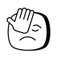 Get this amazing icon of facepalm emoji, sad expressions emoji