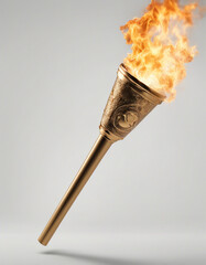he burning Olympic torch, isolated light background
