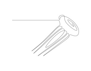 Continuous line drawing of jellyfish. One line of sea jellyfish. Marine animal concept continuous line art. Editable outline.