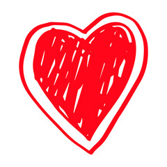 red heart on white