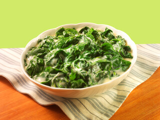 Rahm-Blattspinat, Gemüse, Rahm, Spinat, gesund, 