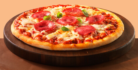 Pizza-Salami, Pizza, salami, Italien, Käse, Tommaten, 