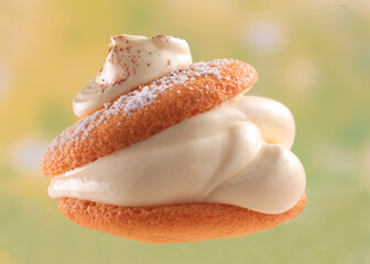 Mascarpone, Kuchen, Teilchen, Sahne, Dessert, close up,