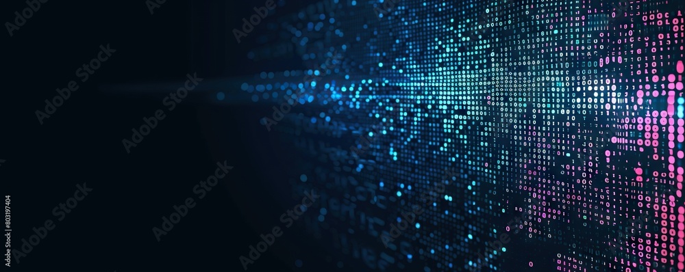 Poster digital abstract backdround for technological operations, neural networks, ai, data transmission and