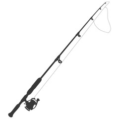 silhouette fishing rod black color only