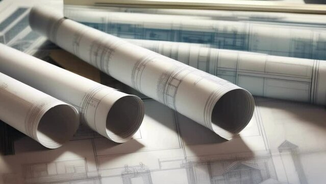 Metal Pipe Rolls Blueprint with Smoke