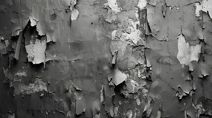 Black and white photo of a peeling wall