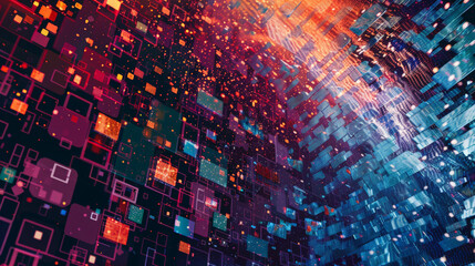Obraz premium digital background for tech, AI, data graphics