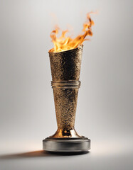 he burning Olympic torch, isolated light background
