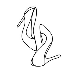 High-heels one line drawing 