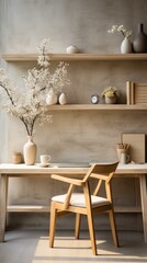 Minimalist home office with natural elements