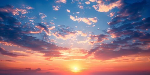 Obraz premium A Vivid Sunset Over the Ocean