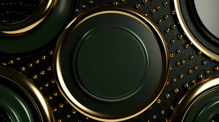abstract background with circles, gold and green circls