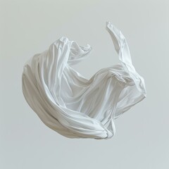 White cloth flying in the air