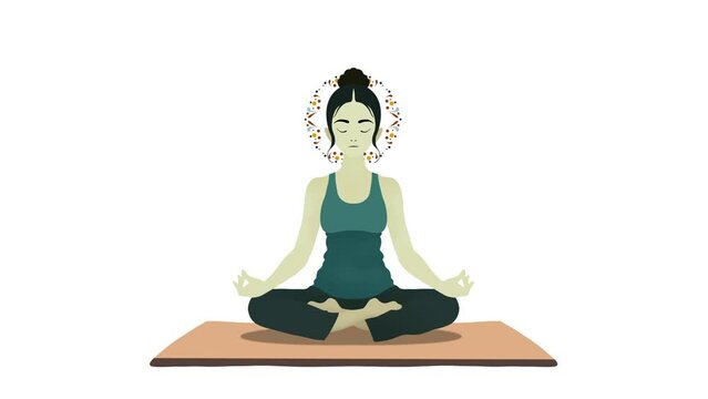 woman sitting in yoga lotus pose, Healthy wellness Asian woman yoga breathing meditating in lotus position, Spirit of the universe, A woman performs yoga and meditate, Meditation, mindfulness