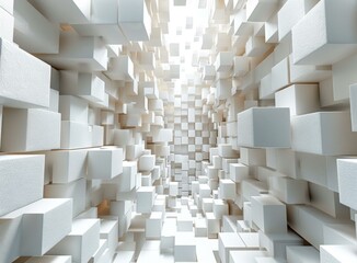 Three-dimensional white cube space