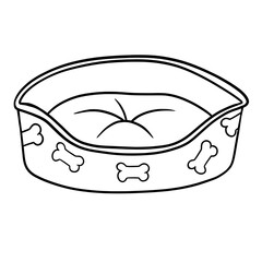 Dog bed line art