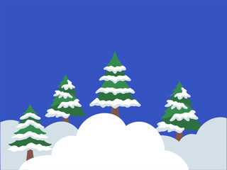 Christmas Snow Background with Tree
