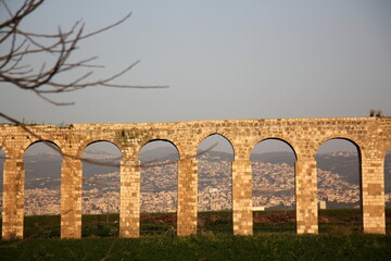 An ancient aqueduct for supplying water to populated areas in Israel.