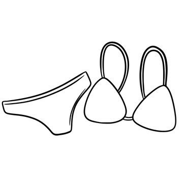 recommend clip art: Bikini for summer line art