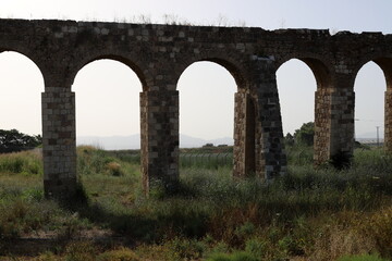 An ancient aqueduct for supplying water to populated areas in Israel.