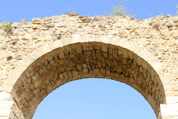 An ancient aqueduct for supplying water to populated areas in Israel.