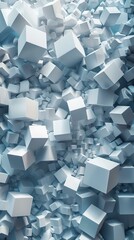 Blue and white 3D cubes background