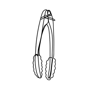 recommend clip art: Ice cube tongs one line drawing 