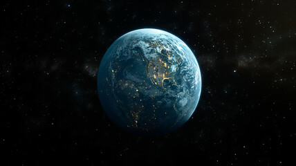 Fototapeta premium earth in the space, center generative ai