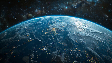 Obraz premium earth in the space, center generative ai