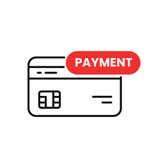 thin line credit card like cashless payment icon. linear style graphic trend modern abstract design logotype element isolated on white. concept of easy purchase of goods in the store with help ecard