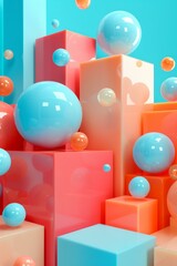 3D rendering of geometric shapes with balls and boxes