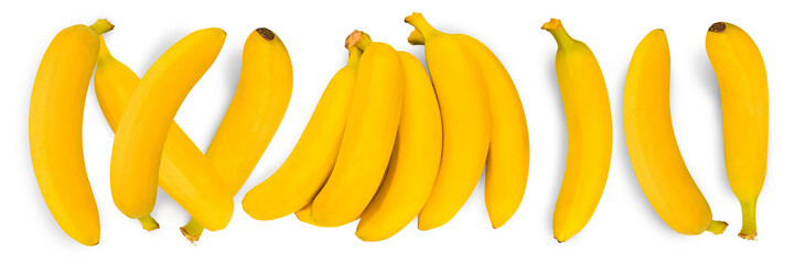 Fresh bananas isolated on transparent background.