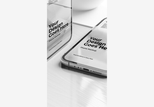 Phone Mockup Screen Template AI Generated