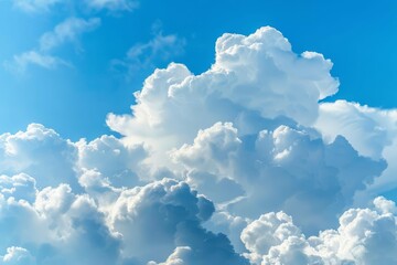 fluffy white clouds in blue sky tranquil heavenly background panoramic cloudscape photography