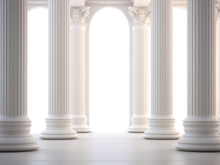 a white columns in a room