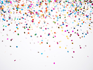 a group of confetti flying in the air - obrazy, fototapety, plakaty