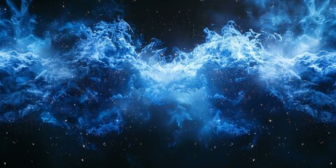 Fototapeta premium Blue and Purple Nebula with Stars