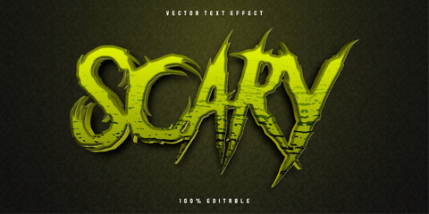 Scary horror text effect editable scary and yellow text style
