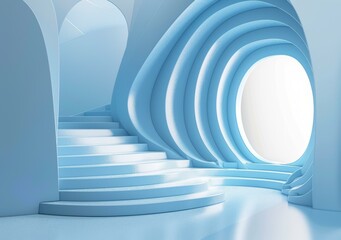 Blue Abstract Staircase