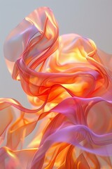 Colorful abstract painting with flowing shapes