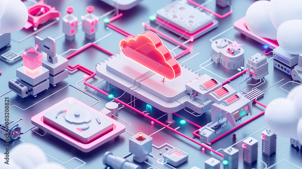 Poster automation in cloud operations with an image showing repetitive tasks being automated to improve eff
