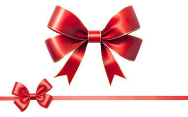 Fototapeta premium set of red ribbon bows on a transparent background