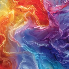 Colorful abstract painting with smooth folds