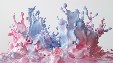 Dancing hues in a vibrant paint splash ballet